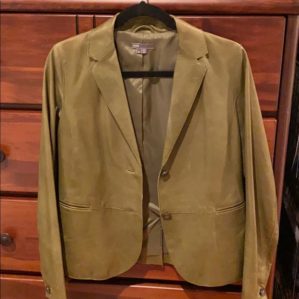 Vince leather jacket. Olive color.